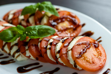 classic caprese salad with balsamic cream