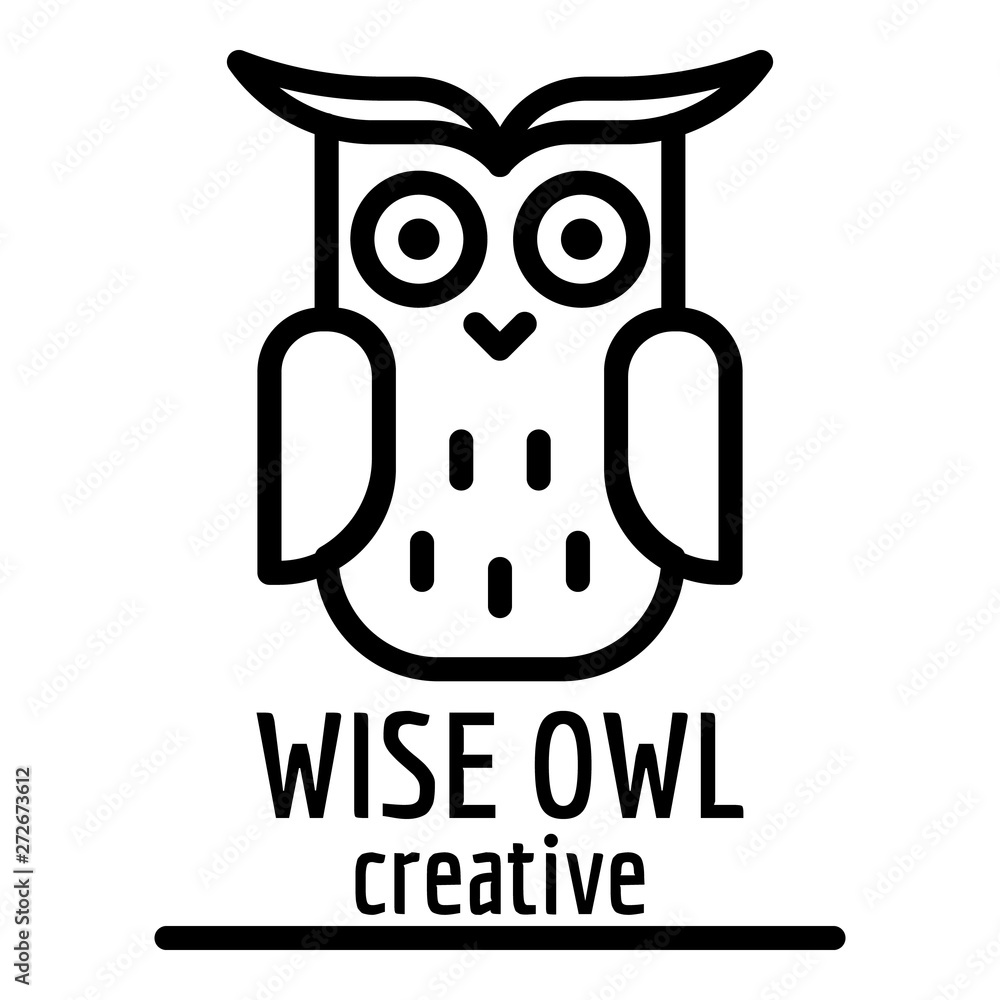 Poster wise owl icon. outline wise owl vector icon for web design isolated on white background