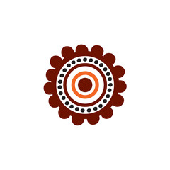 Aboriginal art icon logo design vector template