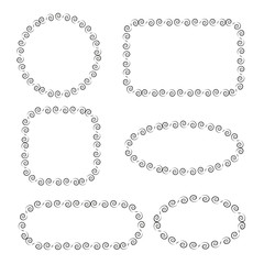 hand drawn and doodle frames and labels for card decoration