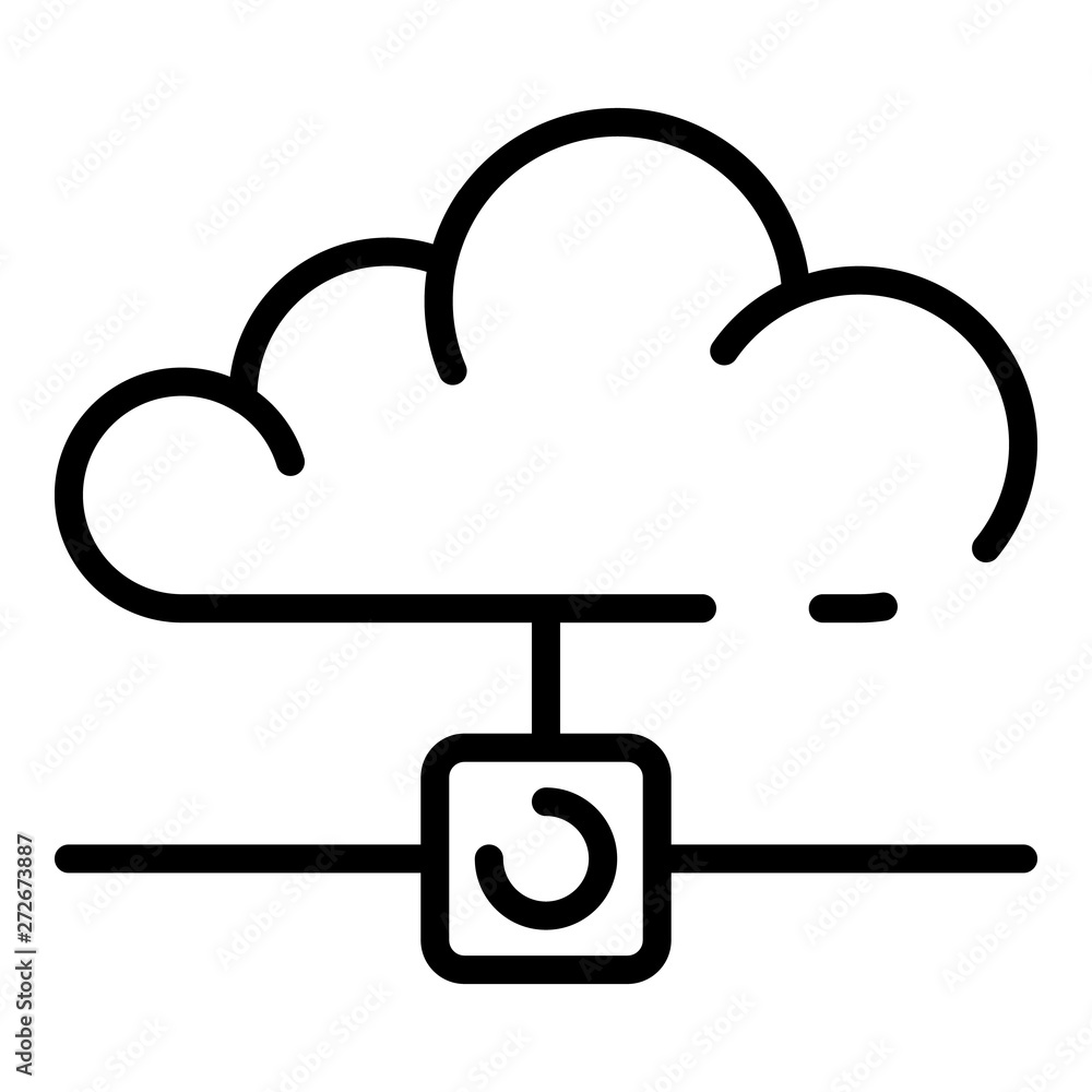 Poster cloud hosting icon. outline cloud hosting vector icon for web design isolated on white background