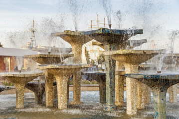 Famous fountain in Gdynia