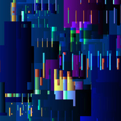 Abstract glitch background with colorful pixel error lines and graphic defects