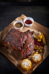 Grill beef steak homemade food on paper background