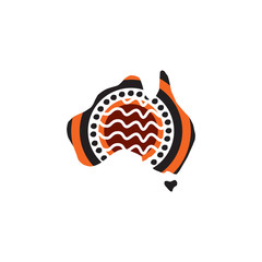 Aboriginal art icon logo design vector template