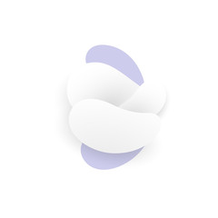 White figures with shadows and colorful elements.