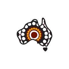 Aboriginal art icon logo design vector template