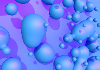Abstract background with blue and purple liquid drops