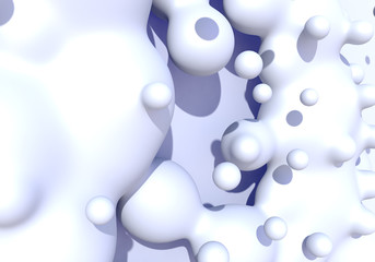 Abstract background with white milk drops boiling