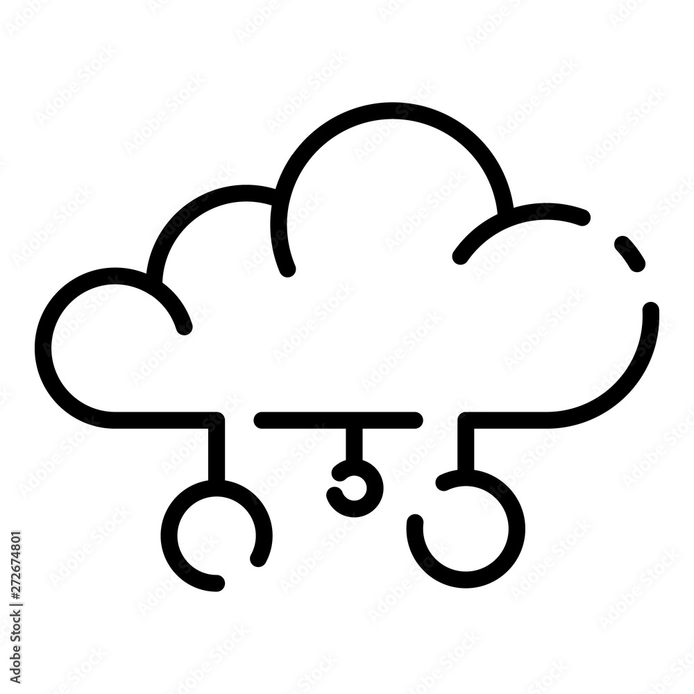 Poster cloud server icon. outline cloud server vector icon for web design isolated on white background