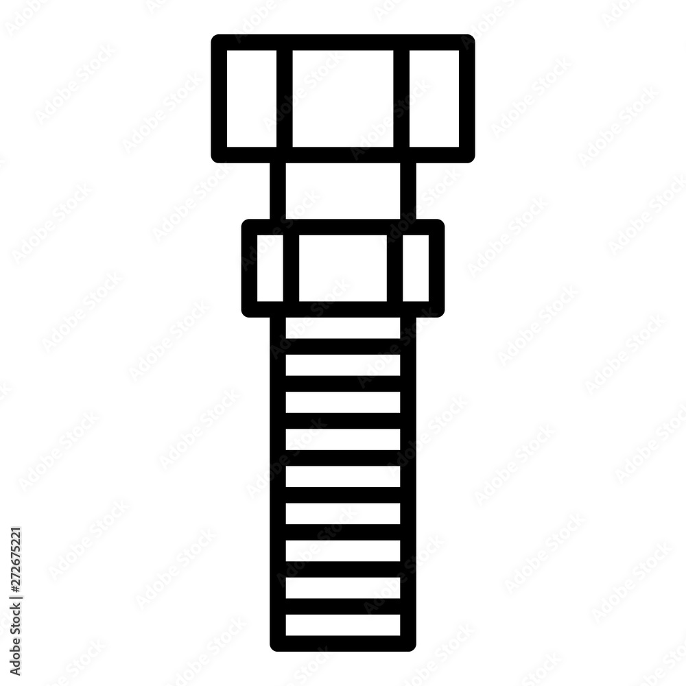 Poster bolt with nut icon. outline bolt with nut vector icon for web design isolated on white background