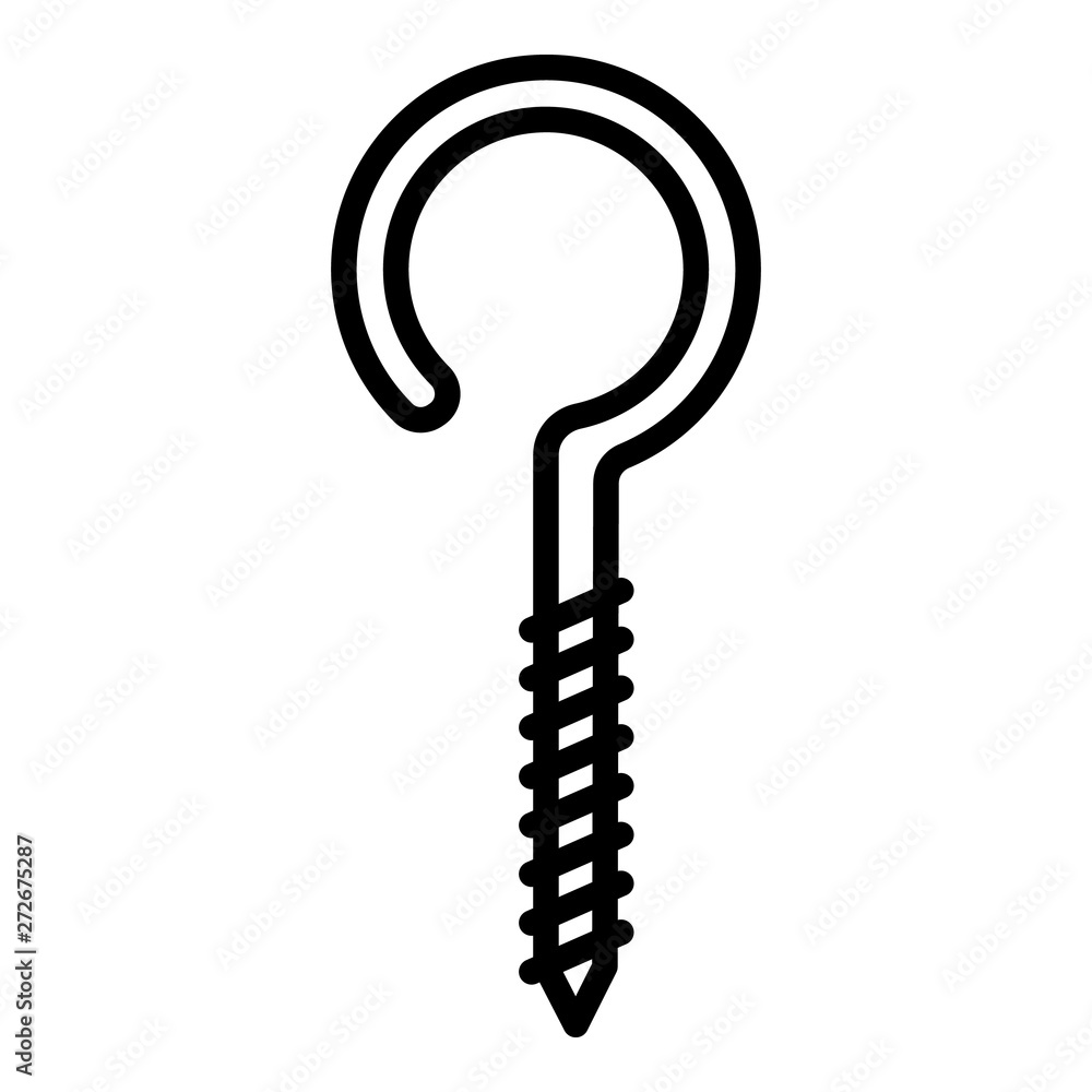 Poster hook screw icon. outline hook screw vector icon for web design isolated on white background