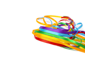 Rainbow color ribbon awareness, symbolic color logo icon for equal rights in love and marriage social equality