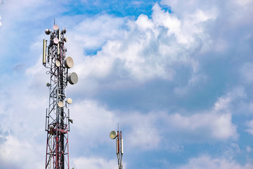 Telecom tower with aerials