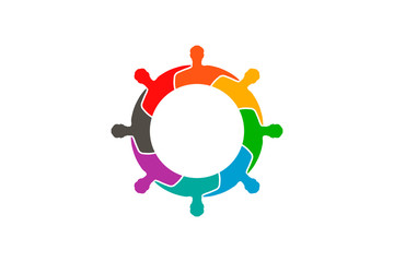 People group together hugging each other