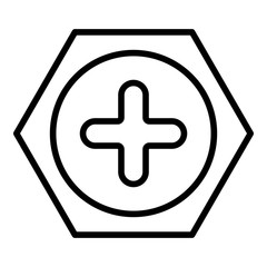 Obraz premium Hex screw top icon. Outline hex screw top vector icon for web design isolated on white background