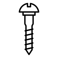 Half round head screw icon. Outline half round head screw vector icon for web design isolated on white background