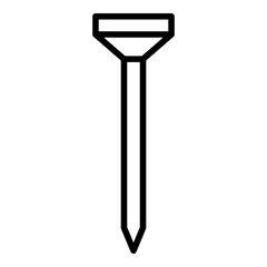 Steel nail icon. Outline Steel nail vector icon for web design isolated on white background