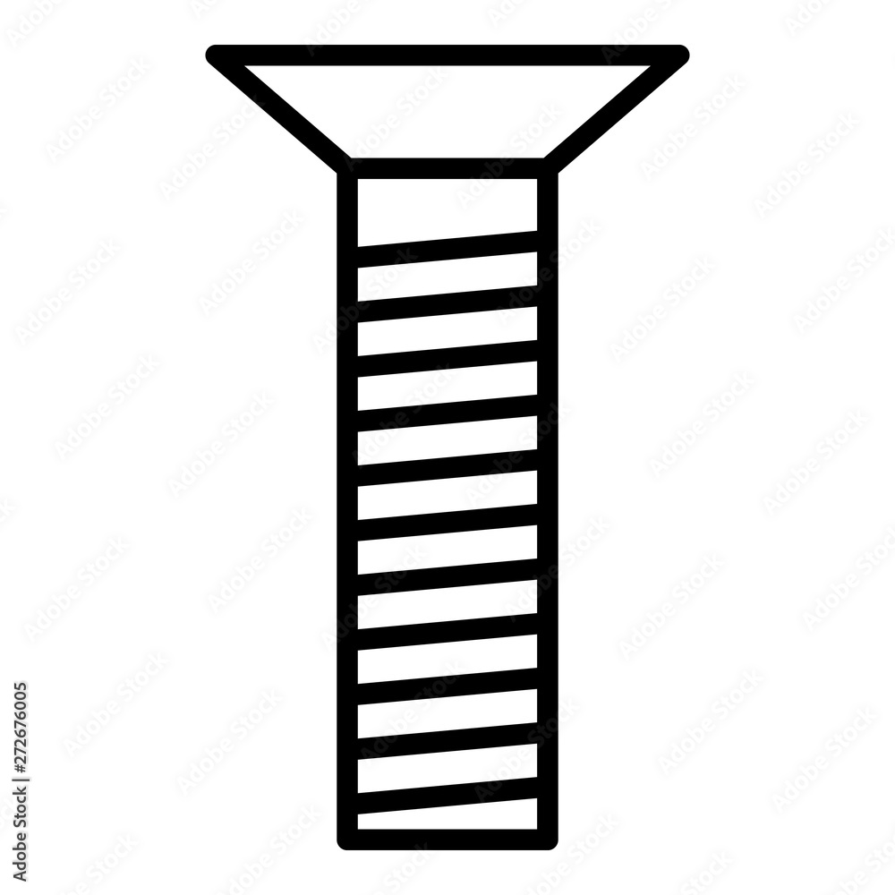 Poster countersunk head bolt icon. outline countersunk head bolt vector icon for web design isolated on whi