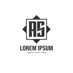 AS Letter Logo Design. Creative Modern AS Letters Icon Illustration