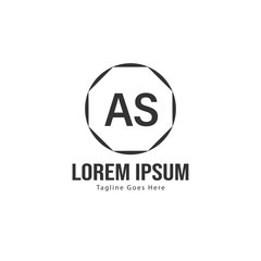 AS Letter Logo Design. Creative Modern AS Letters Icon Illustration