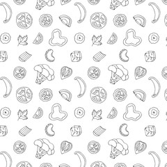 Hand drawn vegetables pattern. Sketch vector vegetables natural background.