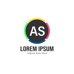 AS Letter Logo Design. Creative Modern AS Letters Icon Illustration