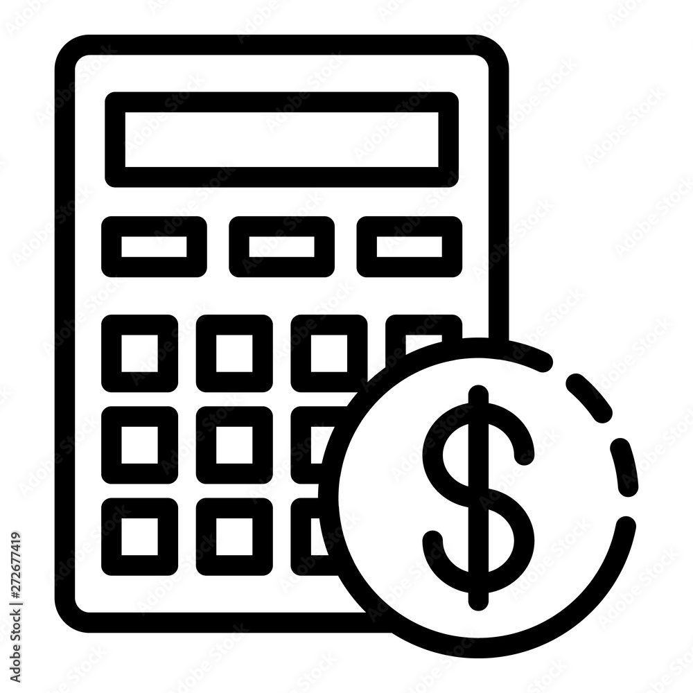Poster mortgage calculation icon. outline mortgage calculation vector icon for web design isolated on white