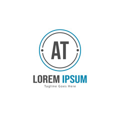 AT Letter Logo Design. Creative Modern AT Letters Icon Illustration