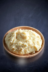 Mash potato on iron background