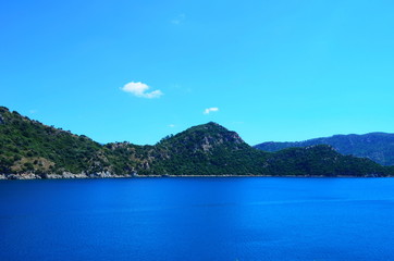 view on the Aegean sea in Ichmeler near Marmaris, Turkey