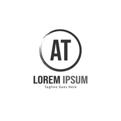 AT Letter Logo Design. Creative Modern AT Letters Icon Illustration