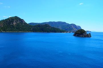 view on the Aegean sea in Ichmeler near Marmaris, Turkey