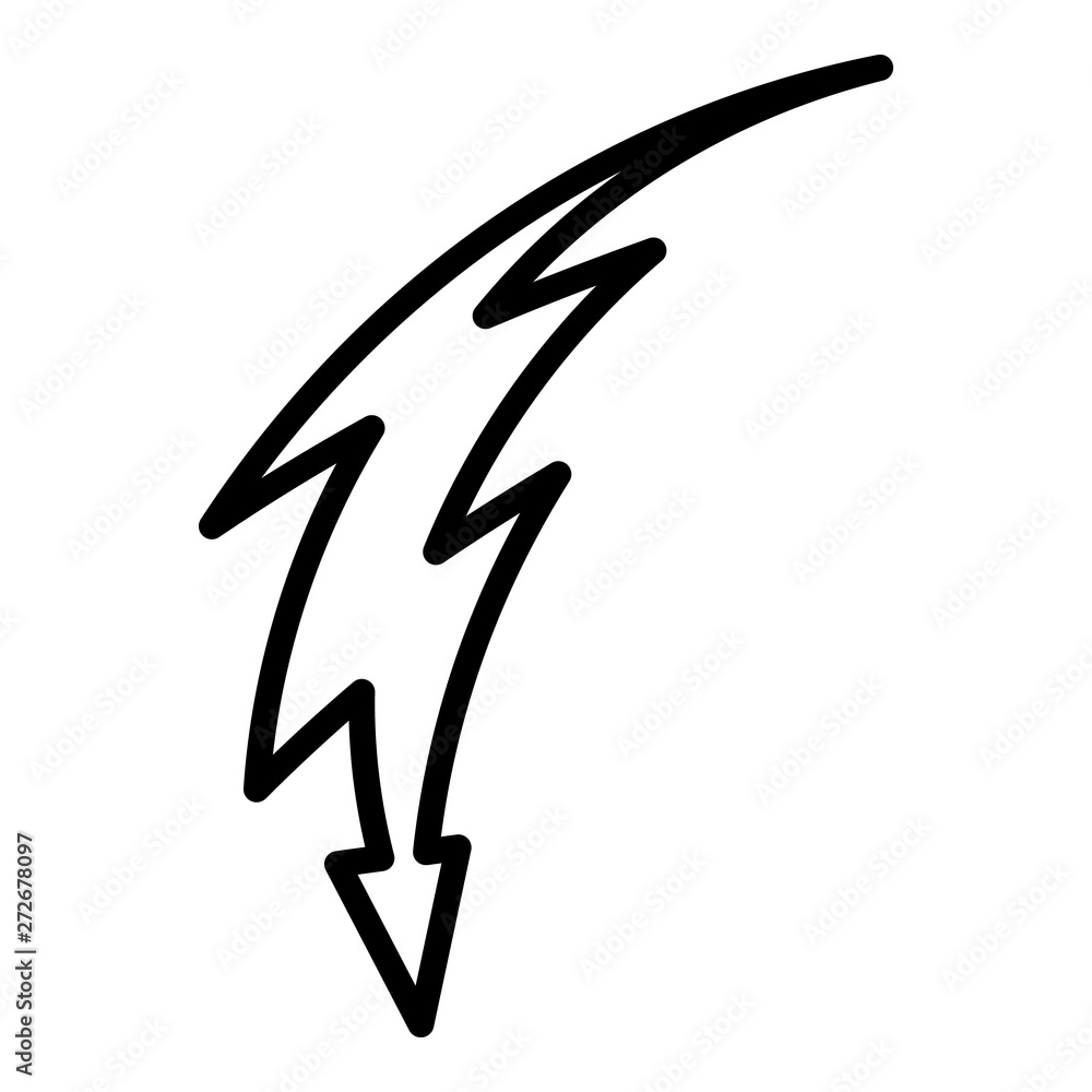 Poster lightning with an arrow icon. outline lightning with an arrow vector icon for web design isolated on
