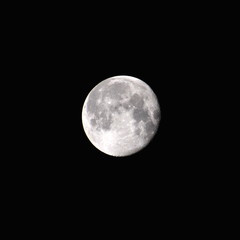 Fototapeta premium Grey moon in a black sky