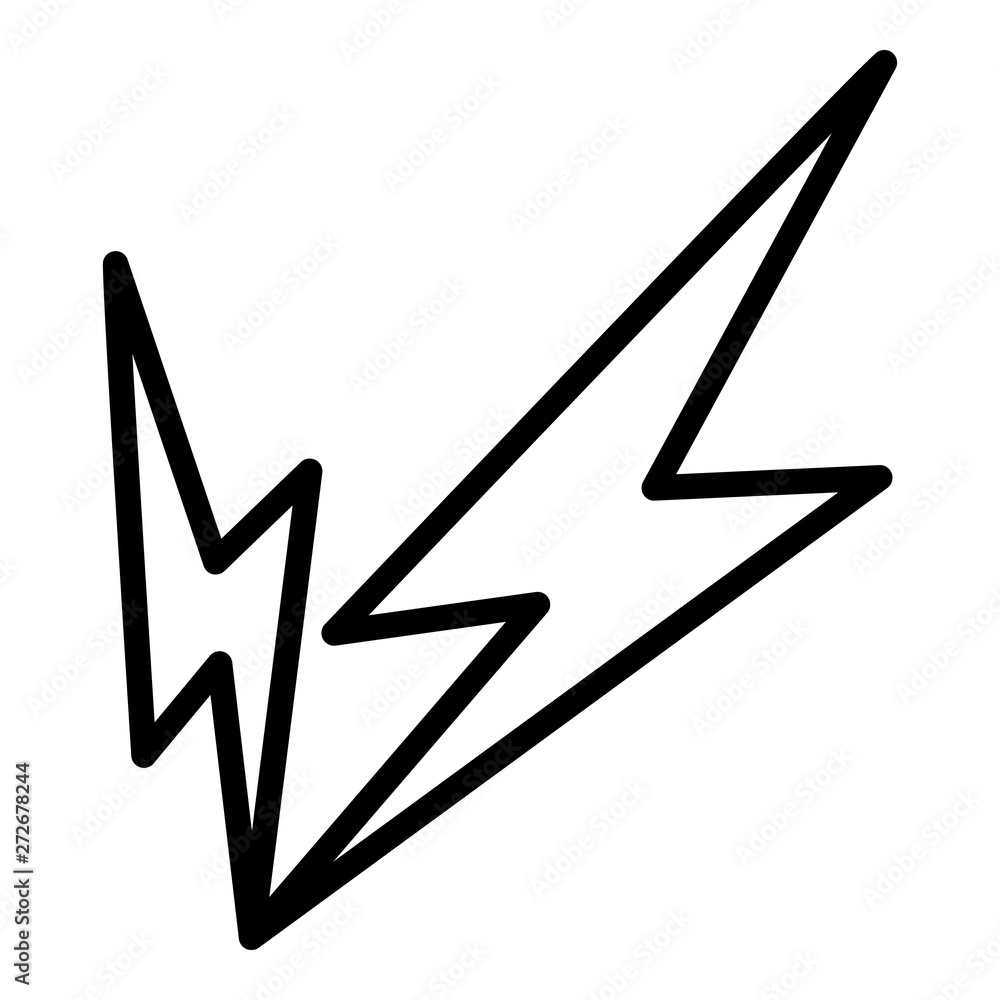 Poster double lightning icon. outline double lightning vector icon for web design isolated on white backgro