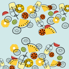 Summer. Drinks. Fruits. Abstraction.