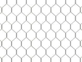 Fototapeta premium 3d rendering of a metal fence isolated on white background.