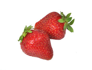 Red fresh strawberry isolated on the white
