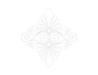 3d rendering of a floral ornament isolated on white background