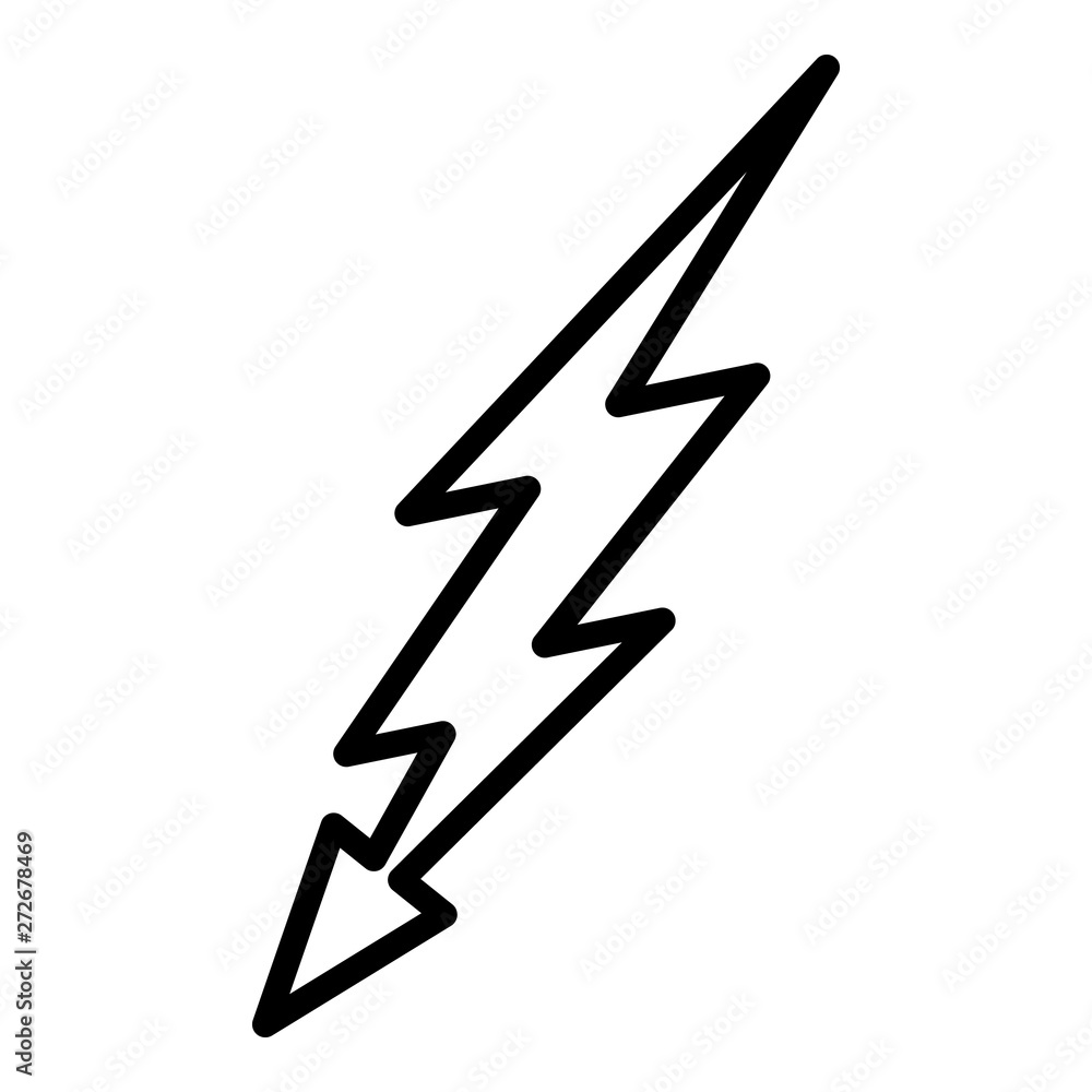 Poster lightning strike icon. outline lightning strike vector icon for web design isolated on white backgro