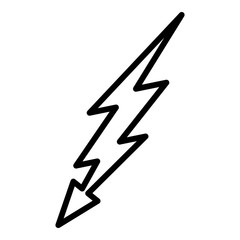 Lightning strike icon. Outline lightning strike vector icon for web design isolated on white background