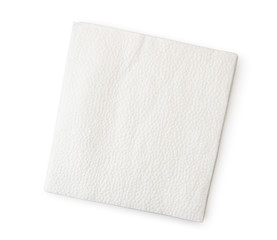 Napkin close-up on a white. The form of the top.