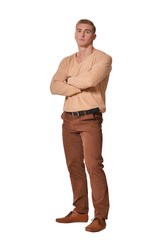 Fototapeta premium Handsome young man wearing casual clothing posing isolated