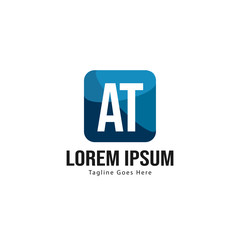 AT Letter Logo Design. Creative Modern AT Letters Icon Illustration