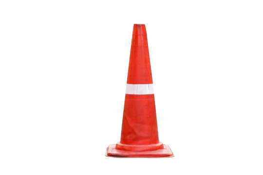 Road Bollard Traffic Cone Isolated On White Background