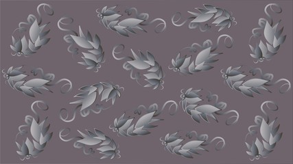 vector graphics. floral pattern.Wallpaper.gray background.plant pattern
