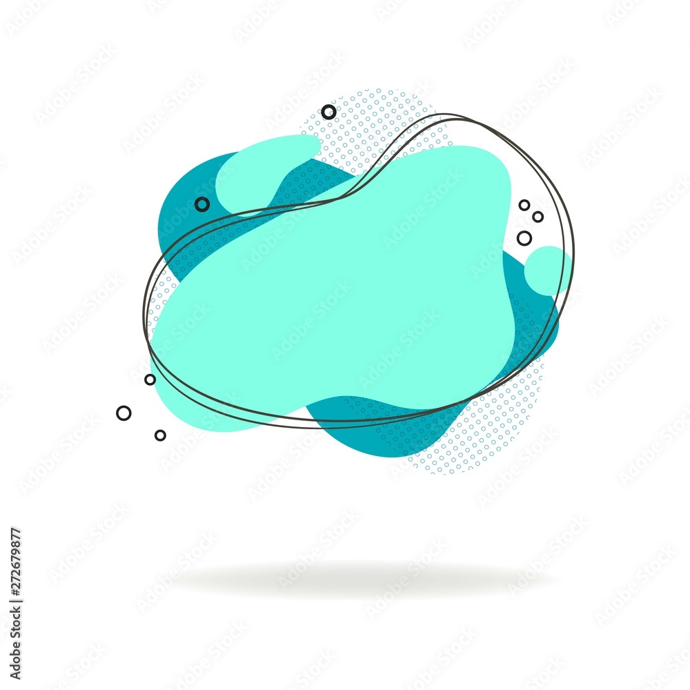 Poster blue flowing liquid abstract elements. dynamic graphic element. trendy color fluid design. template 