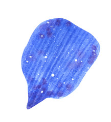 Blue forget-me-not field flower petals, hand drawn watercolor illustration isolated on white