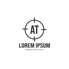 AT Letter Logo Design. Creative Modern AT Letters Icon Illustration